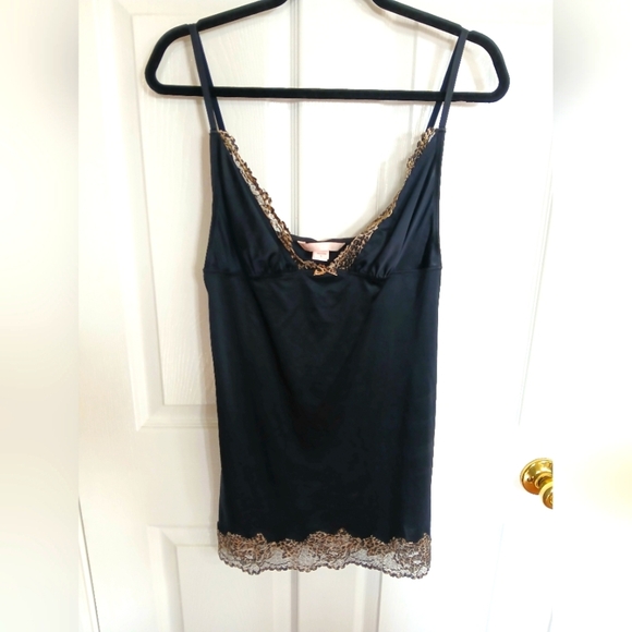 Victoria Secret Very Sexy Collection Black Chemise SZ L Cheetah print lace - Picture 1 of 5